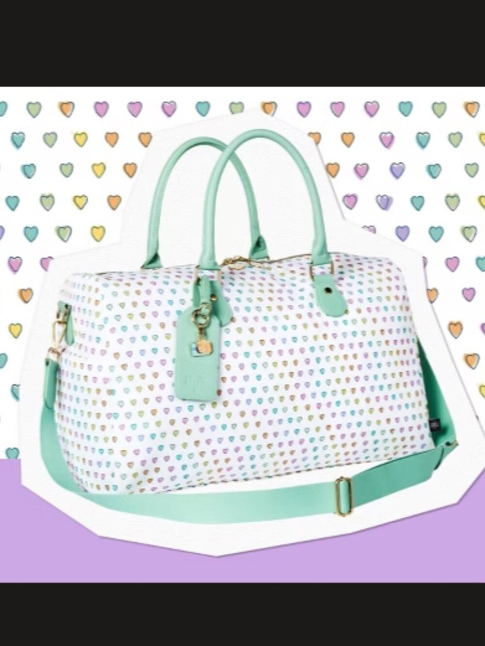 Roller Rabbit Disco Hearts Duffle Bag Target Exclusive NEW